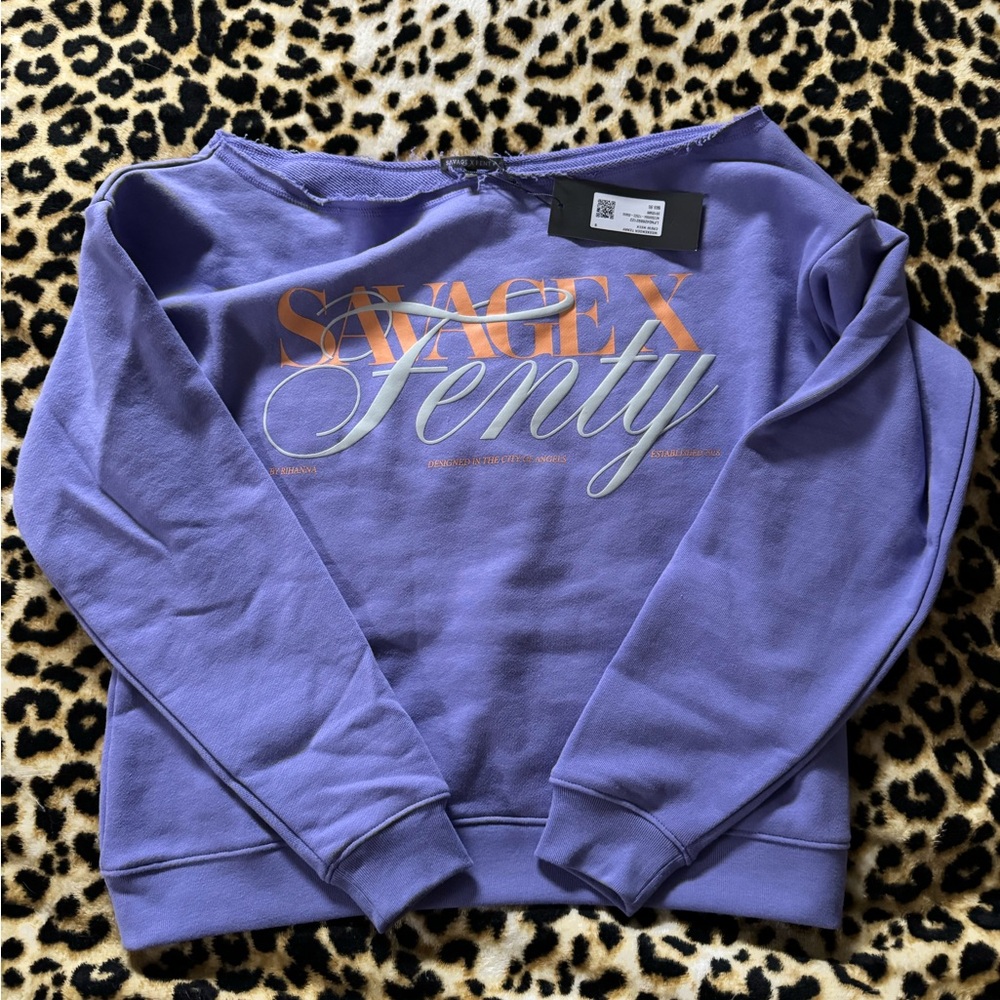Savage X Fenty Weekender Terry Purple Sweater